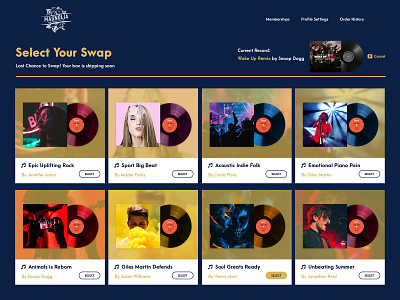 Magnolia Record Club landing music application ui ux