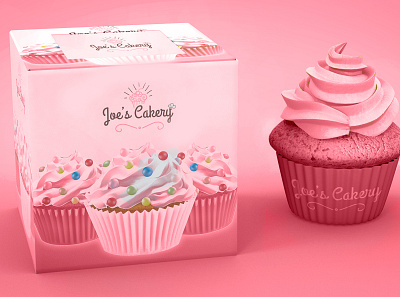 Joe's Cakery bakery branding cupcakes identity branding logo packaging