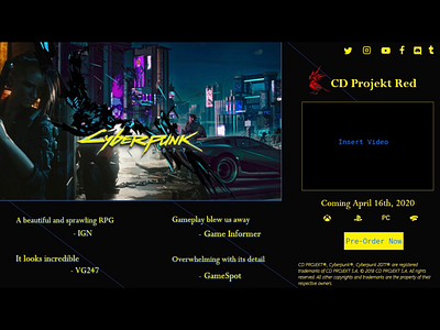 Cyberpunk 2077 Landing Page