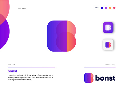 Bonst logo design. b letter logo design. abstract b letter logo b logo brand design brand identity brand identity design business company gradient lettering logo logo branding logo designer logo mark logodesign modern symbol technology