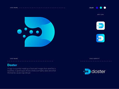 Doster Logo Design. D Letter Logo. abstract abstract logo app apps blue brand identity business business logo colorful company company logo corporate creative d d letter d letter logo icon logo logo mark modern logo