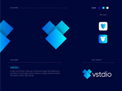 Vstdio logo design. software development company logo.