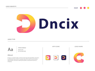 Dncix Branding logo, D letter logo design, Logo design