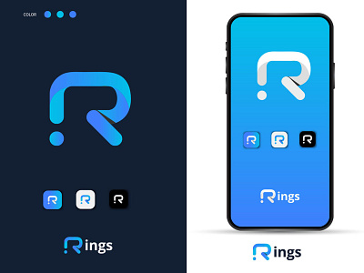 Rings branding logo design, R letter logo design