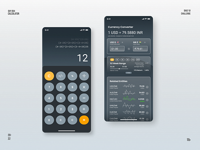 Calculator + Currency Converter, Daily UI #004 app calculator converter currency dailyui design interfacedesign math ui design