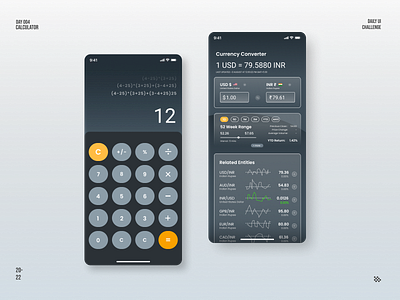 Calculator + Currency Converter, Daily UI #004