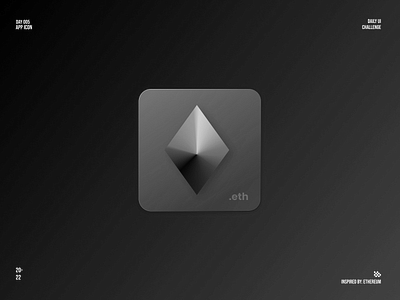 App Icon Concept - Ethereum(.eth) - Daily UI #005 app appicon blockchain crypto cryptocurrency dailyui design ethereum icon illustration interfacedesign logo marketplace nft ui design