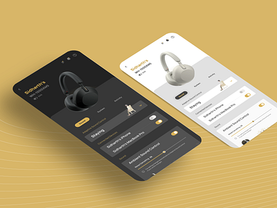 Sony Headphone Connect App - UI Concept app apple music audio connect control center dailyui earphones headphone interfacedesign music musicplayer noise cancelling player settings sony spotify ui ui design ux design volume