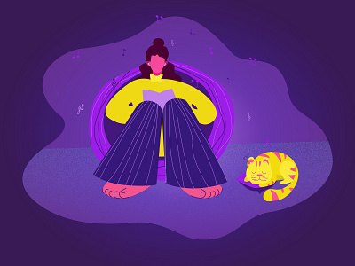 RELAXATION home time puple illustration