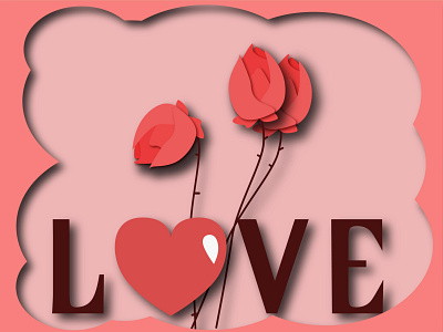 love flowers heart love paper postcard red rose valentine day