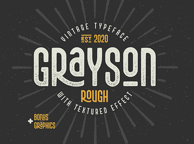 Grayson Rough font and graphics alphabet branding design font illustration lettering type typeface typography vintage