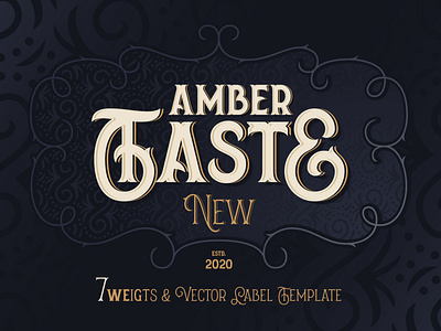 Amber Taste New. Font and Template