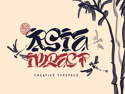 Asia Impact font alphabet art asian calligraphy china decorative east font japan lettering script traditional type typeface