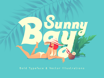 Sunny Bay font and graphics alphabet design font girl illustration lettering pinup pinup girl type typeface typography vector