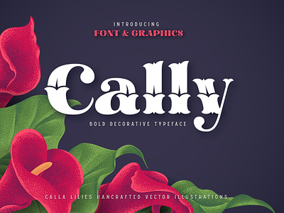 Cally Font & Graphics alphabet classic decorative flower font graphics illustraion label lettering style type typeface typography vector vintage