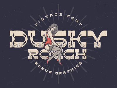 Dusky Rough - font and graphics alphabet beauty cabaret design font illustration lettering pin up type typeface typography