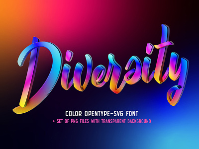 Diversity – Color Bitmap Font alphabet design diversity font lettering script type typeface typography