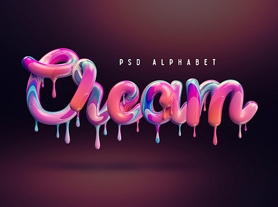 Cream Alphabet abc alphabet candy cream design dessert font food illustration isolated letter lettering liquid melt set sweet symbol text type typography