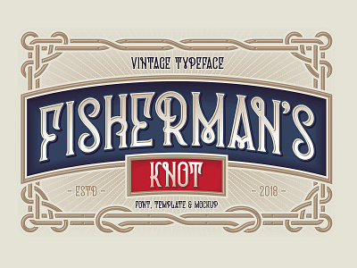 Fisherman's Knot font alphabet art background decoration decorative design font label lettering old ornate poster retro style text type typeface typography vector vintage