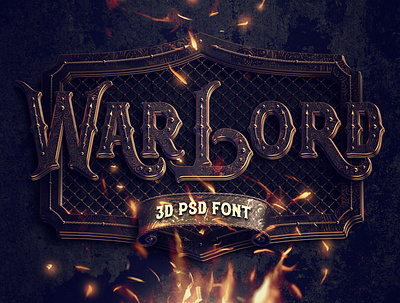 War Lord PSD Alphabet alphabet design font lettering style text type typeface typography vintage