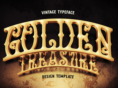 Golden Treasure font & template