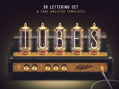 Tubes 3d lettering set