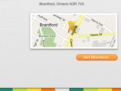 Get Directions button footer map orange