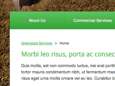 Commercial Services dirt droid sans green menu navigation
