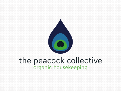 Peacock Collective blue branding free throw logo