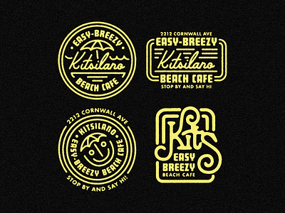 Kitsilano Easy-Breezy Beach Cafe badge brand brand identity branding branding design design icon illustrator logo photoshop texture vector