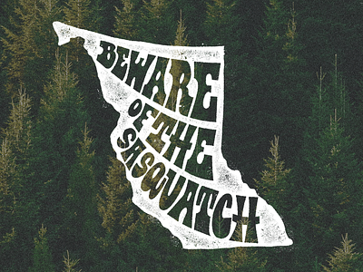 Sasquatch Lettering bigfoot british columbia forest groovy lettering outdoors procreate psychedelic sasquatch type ui