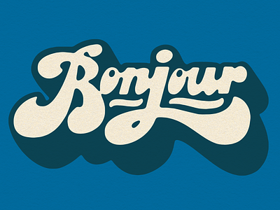 Bonjour! (Blue Version) adobe illustrator branding design illustration lettering logo procreate type typography vector wordmark