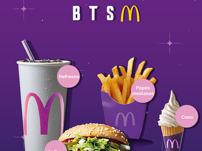 THE BTS MEAL bangtan bts bts mcdonalds bts meal design designer fast food fastfood happy meal kpop mcdonalds mcdonalds bts menu publish the bts meal