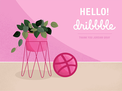 Hello Dribbble! My First Shot brushes cactus design firstshot hello hellodribbble illustraion leafs plants vector