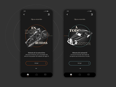 Museum audio guide app android app cars design guide interface mobile museum ui ux vintage