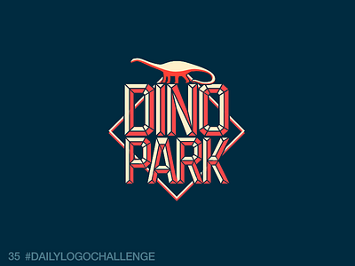 Daily Logo 35/50: Dinosaur Amusement Park dailylogochallenge dinosaur logo