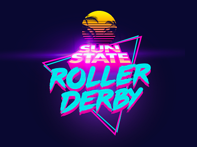 T-shirt - Sun State Roller Derby 80s logo miamivice queensland retro roller derby rollerderby sports synthwave