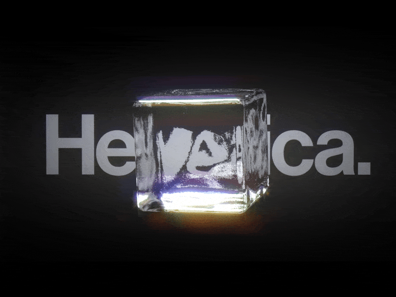 Spinning ice cube 3d cinema 4d helvetica render type