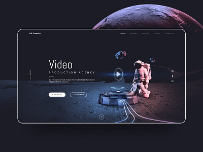 Video Agency Website Design astronaut landing landing page design landingpage space ui ux video production web web design website website design
