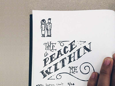 The Peace Within book handlettering illustration lettering sketch