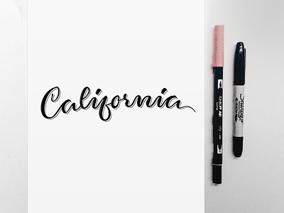 California california handlettering script sharpie tombow