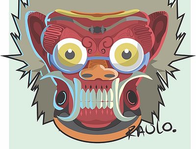 bali mask illustration vector