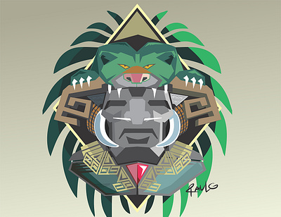 mayan mask illustration vector