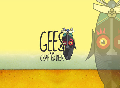 cerveza gees branding illustration logo vector