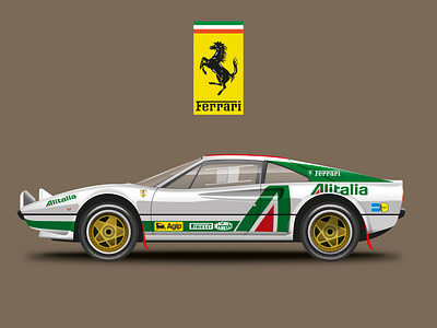 Ferrari 308 rally spec zillustration adobe illustrator art branding design durban graphicdesign illustration illustration art illustration vectorart logo south africa vectorart