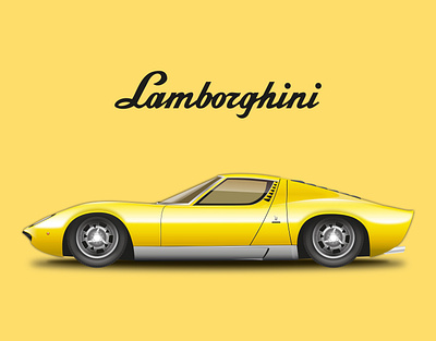 Lamborghini Miura adobe illustrator art artdecor classic car durban graphicdesigner illustration south africa vector vectorart