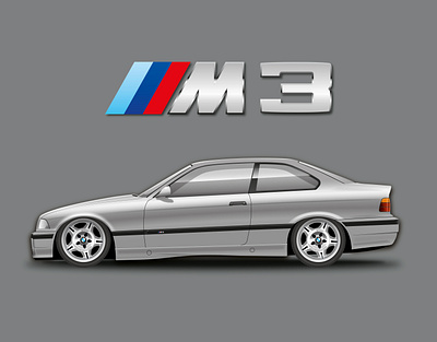 BMW E36 M3 adobe illustrator art artwork branding creative design durban graphicdesign illustration illustration art south africa vectorart