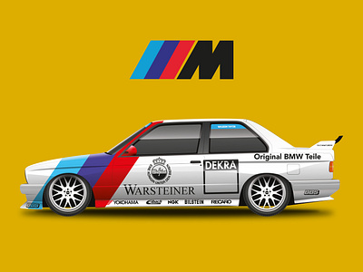 BMW E30 M3 DTM adobe illustrator art car creative design durban graphicdesign illustration south africa vector vectorart