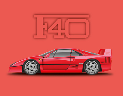 Ferrari F40 adobe illustrator artdecor creative durban graphicdesign illustration south africa vector vectorart
