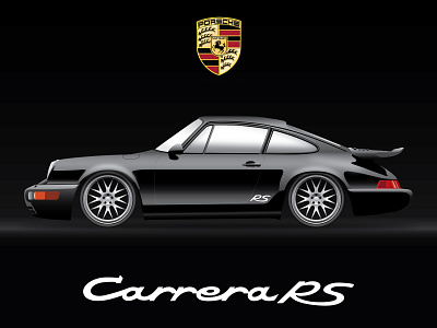 Black Porsche 911rs art graphicdesign illustration art inspired south africa vectorartwork